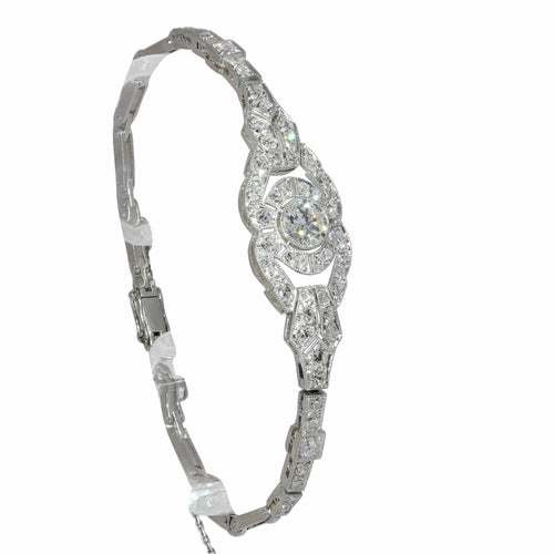 Art déco - Bracelet en platine et diamants, vers 1930 58 Facettes 26117-0106