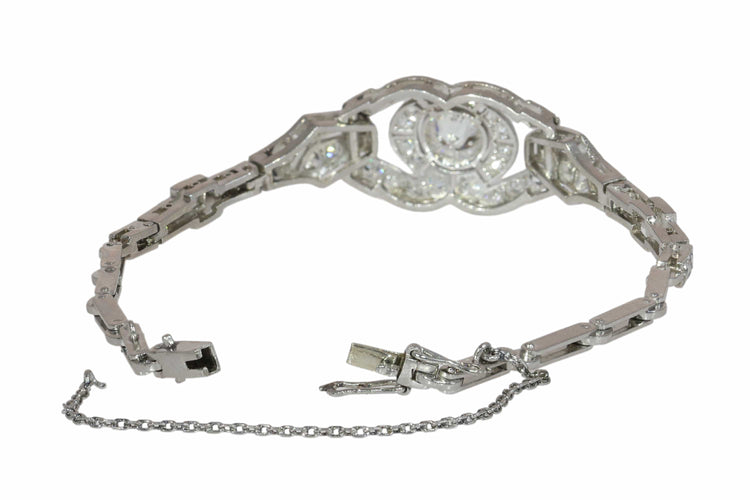 Art déco - Bracelet en platine et diamants, vers 1930 58 Facettes 26117-0106