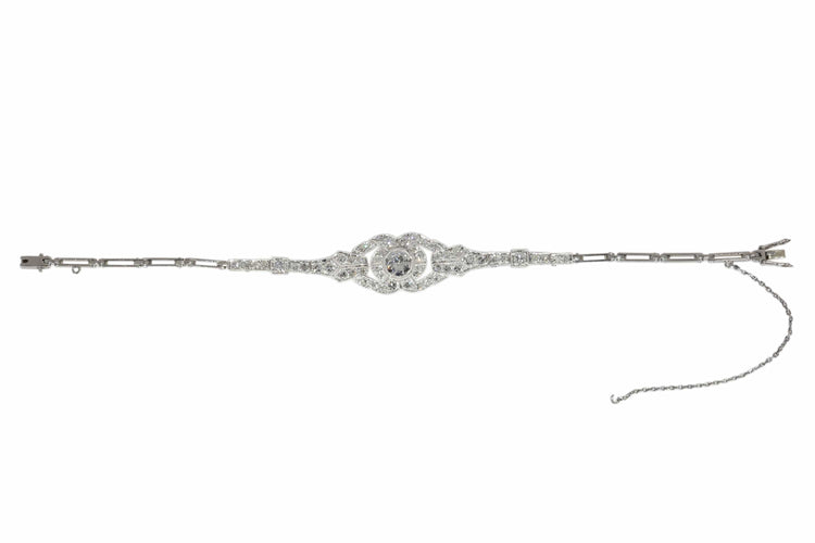 Art déco - Bracelet en platine et diamants, vers 1930 58 Facettes 26117-0106