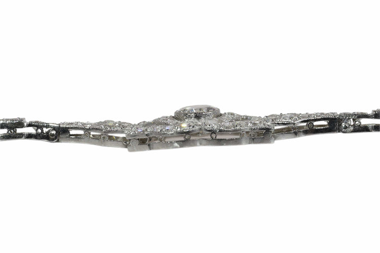 Art déco - Bracelet en platine et diamants, vers 1930 58 Facettes 26117-0106