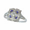 57 Art déco - Bague de fiançailles en or blanc, diamant et saphirs 58 Facettes 26127-0190