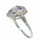 57 Art déco - Bague de fiançailles en or blanc, diamant et saphirs 58 Facettes 26127-0190