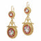 Parure micromosaïque - Broche et boucles d'oreilles en or jaune 18K 58 Facettes 26127-0287