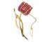 Broche tulipe belge en or jaune et rubis synthétiques 58 Facettes 26128-0328