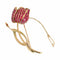 Broche tulipe belge en or jaune et rubis synthétiques 58 Facettes 26128-0328
