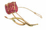 Broche tulipe belge en or jaune et rubis synthétiques 58 Facettes 26128-0328