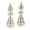 Rococo - Boucles d'oreilles pendantes en or rouge, argent et diamants 58 Facettes 26147-0053