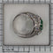 59 Bague vintage en or blanc, émeraude colombienne cœur et diamants 58 Facettes 26155-0108