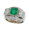 55 Bague en platine avec émeraude et diamants 58 Facettes 26155-0112