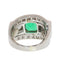55 Bague en platine avec émeraude et diamants 58 Facettes 26155-0112