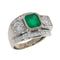 55 Bague en platine avec émeraude et diamants 58 Facettes 26155-0112