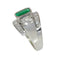 55 Bague en platine avec émeraude et diamants 58 Facettes 26155-0112
