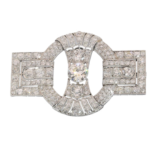 Broche Art déco 1930 en platine et diamants 58 Facettes 26155-0157