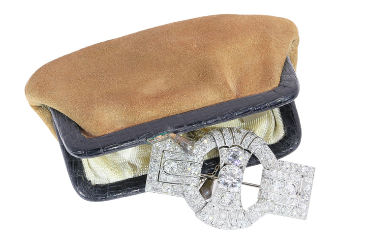 Broche Art déco 1930 en platine et diamants 58 Facettes 26155-0157