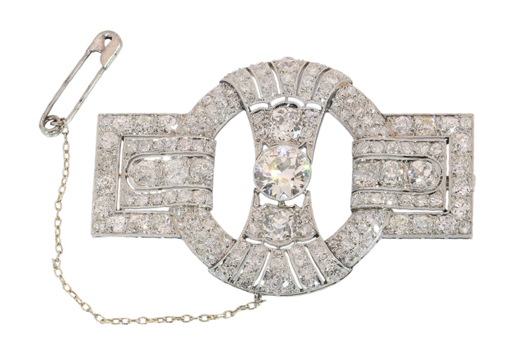 Broche Art déco 1930 en platine et diamants 58 Facettes 26155-0157