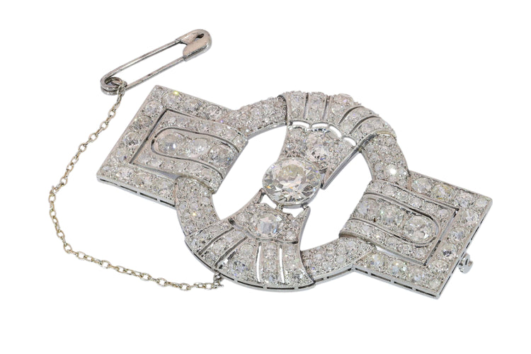 Broche Art déco 1930 en platine et diamants 58 Facettes 26155-0157