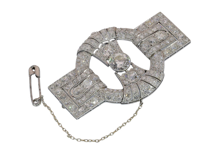 Broche Art déco 1930 en platine et diamants 58 Facettes 26155-0157