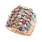 58 Bague harem sept rangs en or jaune, diamants et pierres 58 Facettes 26177-0203