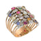 58 Bague harem sept rangs en or jaune, diamants et pierres 58 Facettes 26177-0203