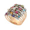 58 Bague harem sept rangs en or jaune, diamants et pierres 58 Facettes 26177-0203