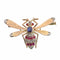 Broche victorienne abeille en or rouge, argent, rubis, diamants et saphir 58 Facettes 26182-0183