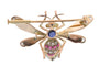 Broche victorienne abeille en or rouge, argent, rubis, diamants et saphir 58 Facettes 26182-0183