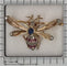 Broche victorienne abeille en or rouge, argent, rubis, diamants et saphir 58 Facettes 26182-0183