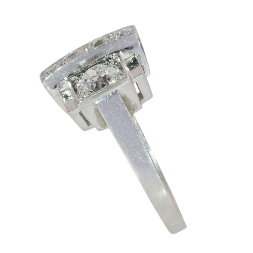 59 Bague Art déco belge en platine et diamants 58 Facettes 26203-0045