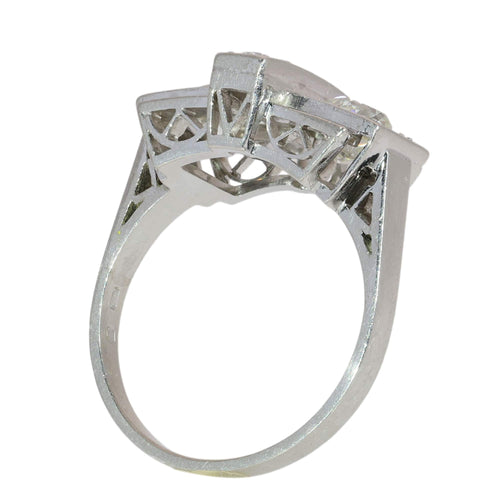 59 Bague Art déco belge en platine et diamants 58 Facettes 26203-0045