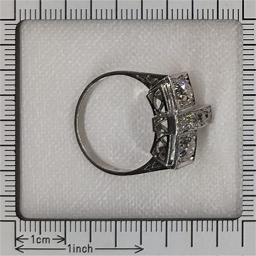 59 Bague Art déco belge en platine et diamants 58 Facettes 26203-0045