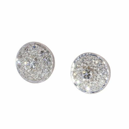 Puces géométriques Art déco en or blanc et diamants 58 Facettes 26203-0088