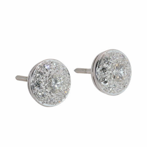 Puces géométriques Art déco en or blanc et diamants 58 Facettes 26203-0088