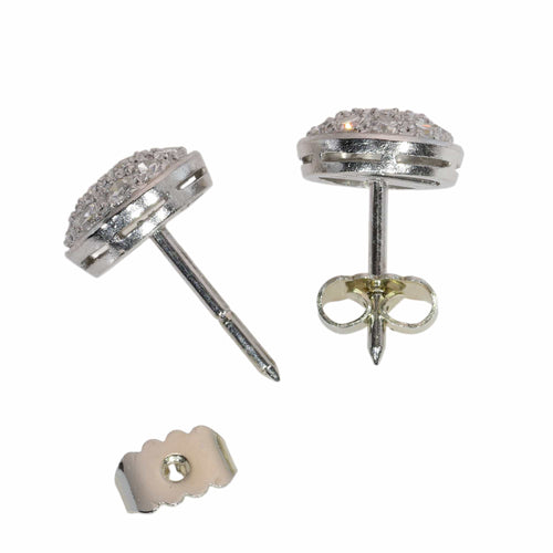 Puces géométriques Art déco en or blanc et diamants 58 Facettes 26203-0088