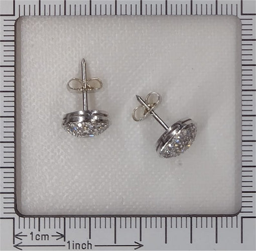 Puces géométriques Art déco en or blanc et diamants 58 Facettes 26203-0088