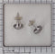 Puces géométriques Art déco en or blanc et diamants 58 Facettes 26203-0088