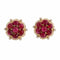 Boucles d'oreilles clips florales en or jaune 18K, rubis et diamants 58 Facettes 26211-0053