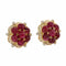 Boucles d'oreilles clips florales en or jaune 18K, rubis et diamants 58 Facettes 26211-0053