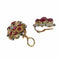 Boucles d'oreilles clips florales en or jaune 18K, rubis et diamants 58 Facettes 26211-0053