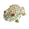 David Webb - Broche grenouille en or jaune, émail blanc et rubis 58 Facettes 26211-0088