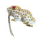 David Webb - Broche grenouille en or jaune, émail blanc et rubis 58 Facettes 26211-0088