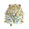 David Webb - Broche grenouille en or jaune, émail blanc et rubis 58 Facettes 26211-0088