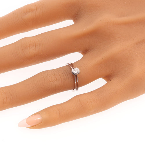53 Bague solitaire circa 1970 en or blanc 18K et diamant 58 Facettes 26232-0163