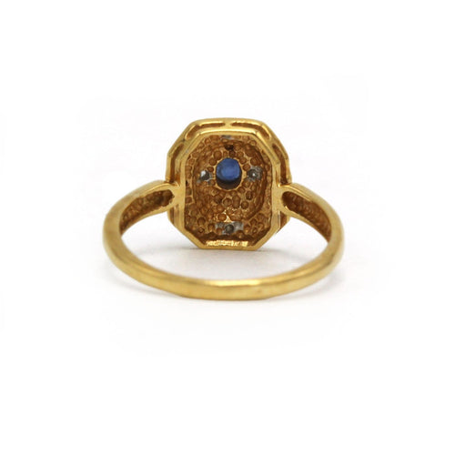 53 Bague en or jaune et blanc, diamants et saphir 58 Facettes 260216R