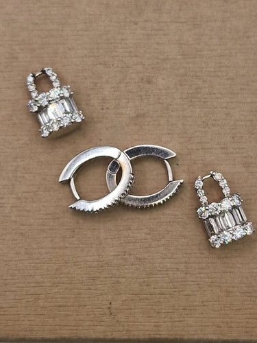 Crivelli Lock - Boucles d'oreilles en or blanc et diamants 58 Facettes CV-111