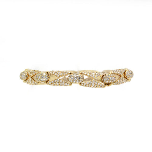 Maurice Labarte Paris - Bracelet articulé en or jaune et diamants 58 Facettes 260217R