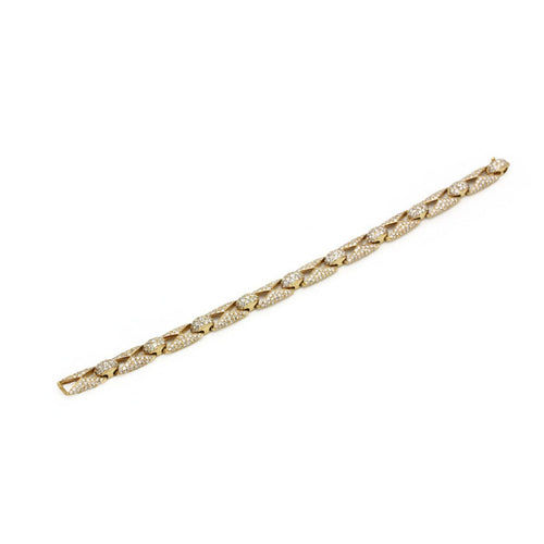 Maurice Labarte Paris - Bracelet articulé en or jaune et diamants 58 Facettes 260217R