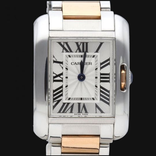 Cartier Tank Anglaise - Montre en or rose et acier 58 Facettes MT47472