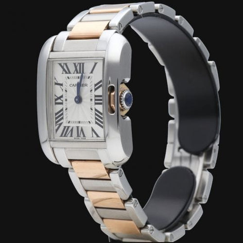 Cartier Tank Anglaise - Montre en or rose et acier 58 Facettes MT47472