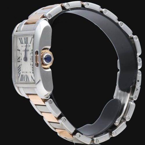 Cartier Tank Anglaise - Montre en or rose et acier 58 Facettes MT47472