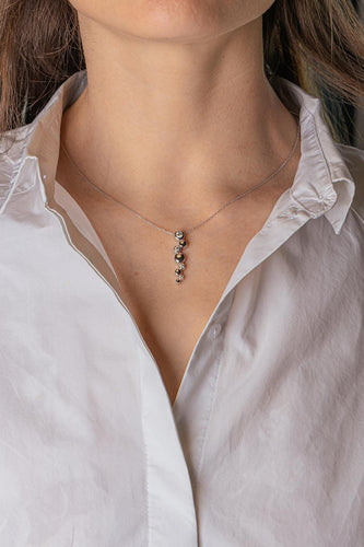 Collier maille forçat en or blanc et diamants 58 Facettes 5583862RV